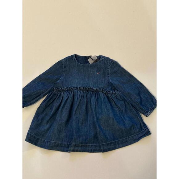 TOMMY HILFIGER BABY GIRL'S DENIM JEANS DRESS SIZE 24  M - Picture 4 of 6